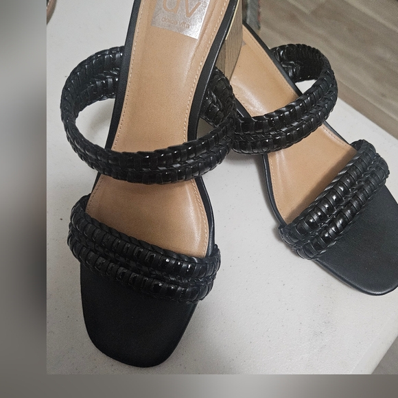 DV by Dolce Vita Shoes - DV by Dolce Vita Santana  Black Woven Strap Women's Sandals chunky heal …